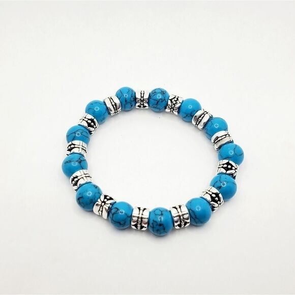 Hand Crafted Tibetan Style Turquoise Bracelet - Picture 4 of 8